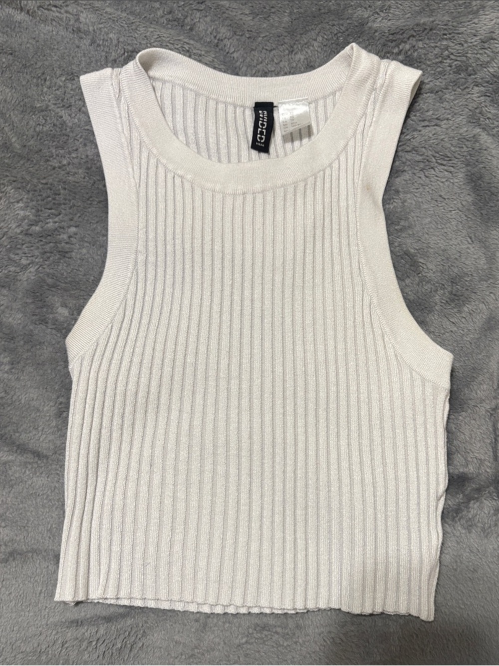 H&M White Ribbed Tank Top - Picture 3 of 3